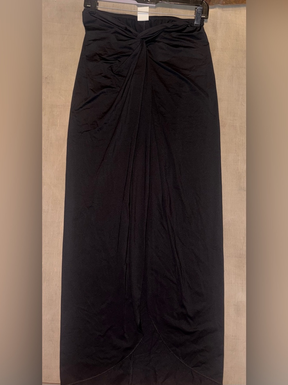 New! Never Used! Women's Black Twist-Front Swim Coverup Maxi Skirt